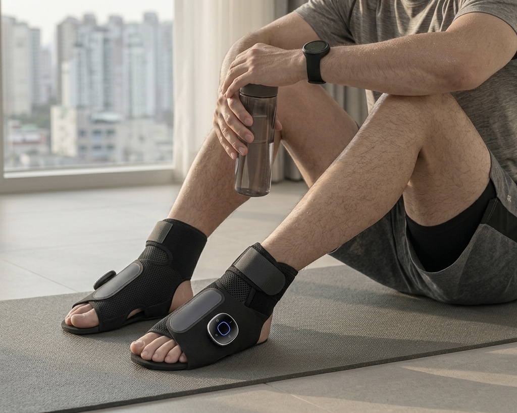 夕食の準備をしながらEMSサンダル