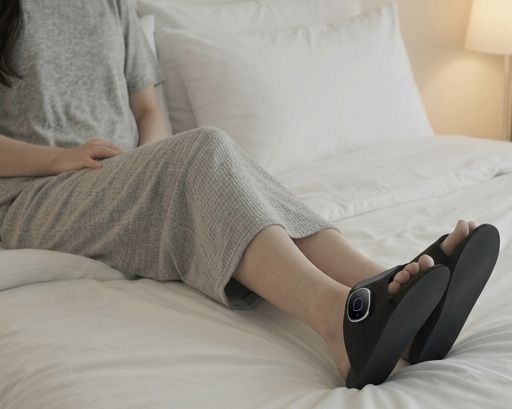 お風呂上りにEMSサンダル